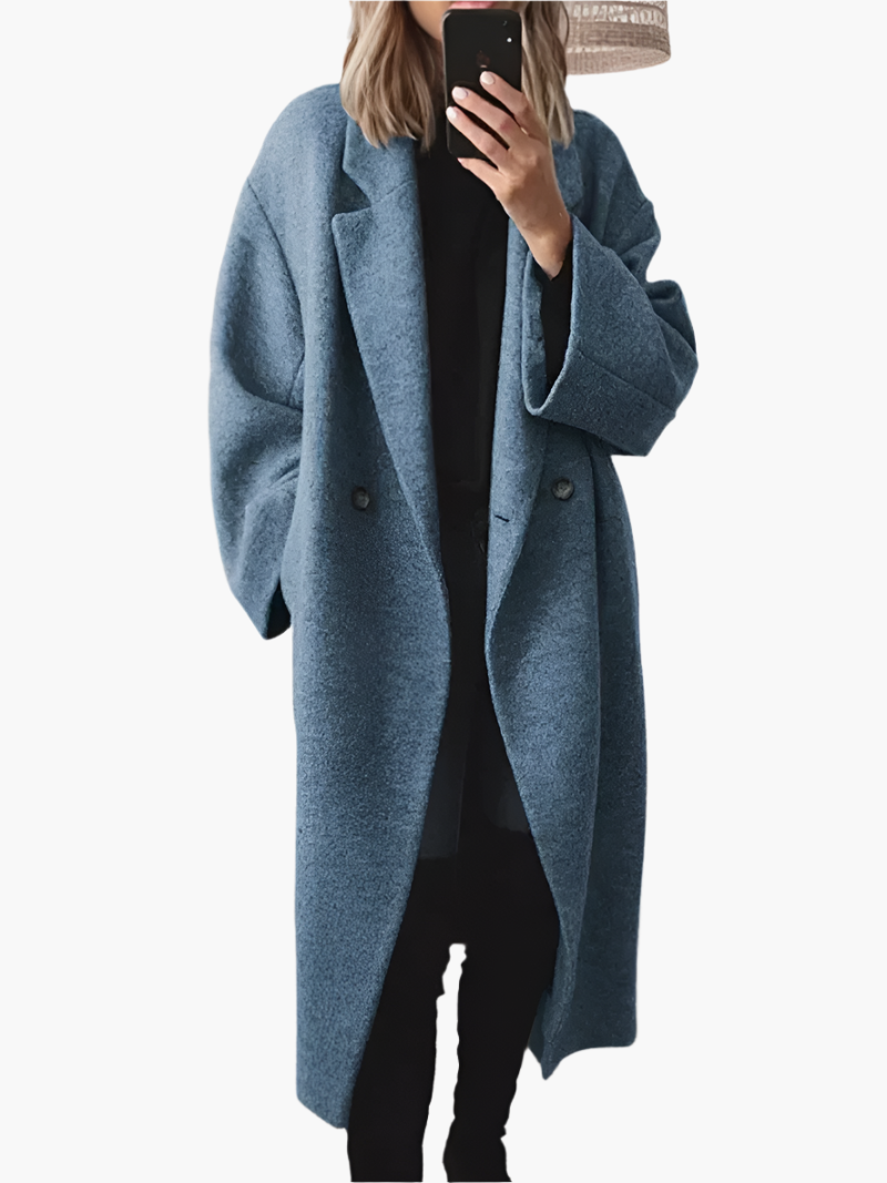 Damen Mantel Loose Fit mit Knöpfen Elegantes Design