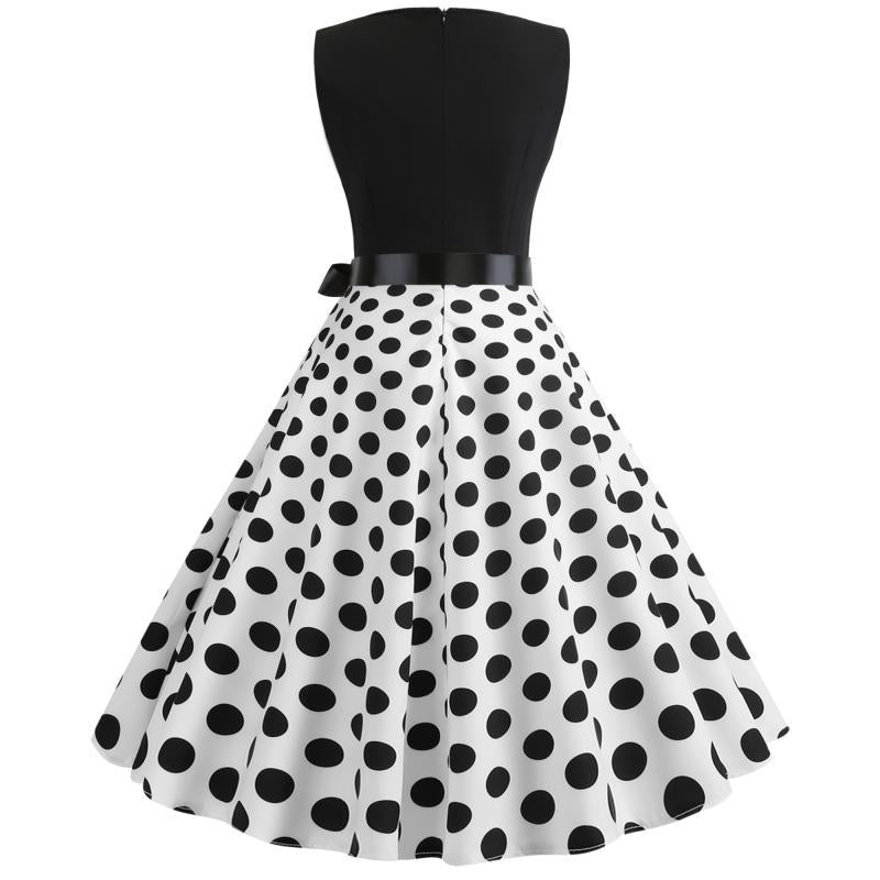 Damen Swingkleid Kontrastoberteil Schwingrock Eveloria