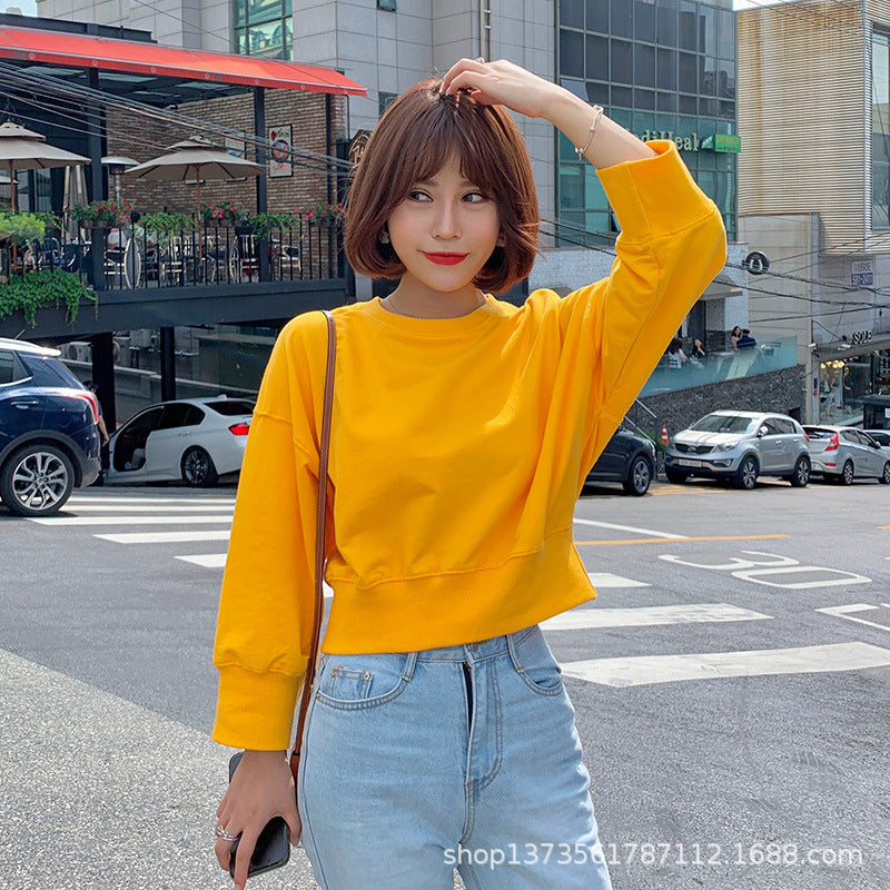 Damen Gestreifter Cropped Pullover Ballonärmel Eveloria
