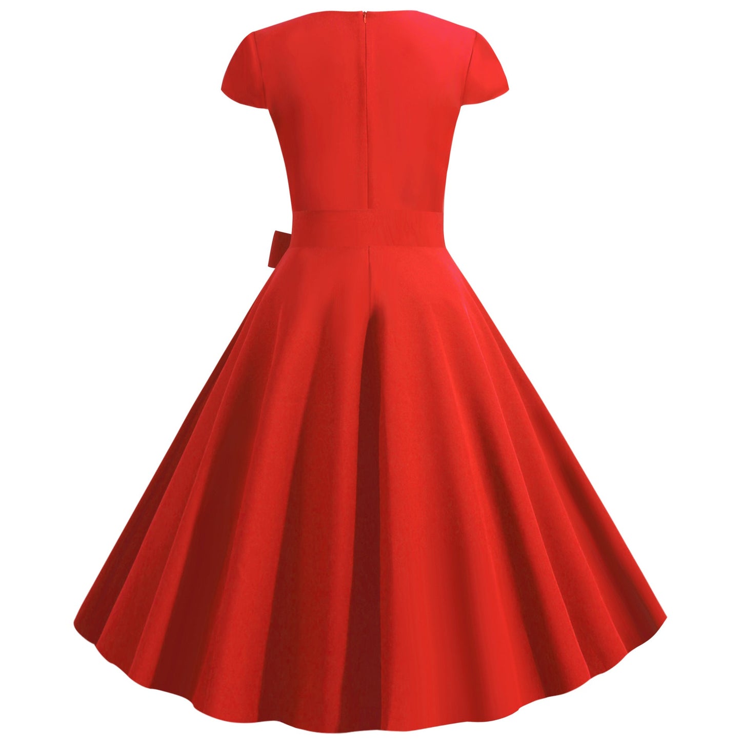 Damen Partykleid Weiter Rock Elegante Schleife Eveloria