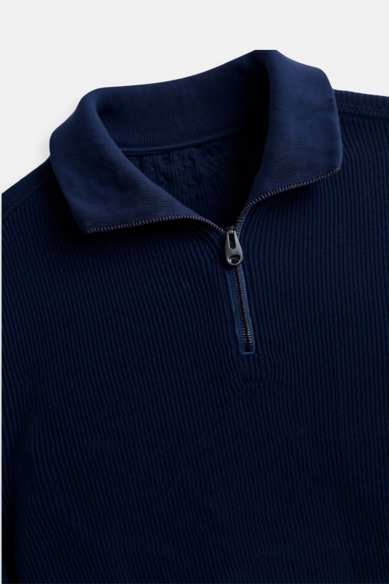 Herren Strickpullover Reißverschluss Kontrastkragen