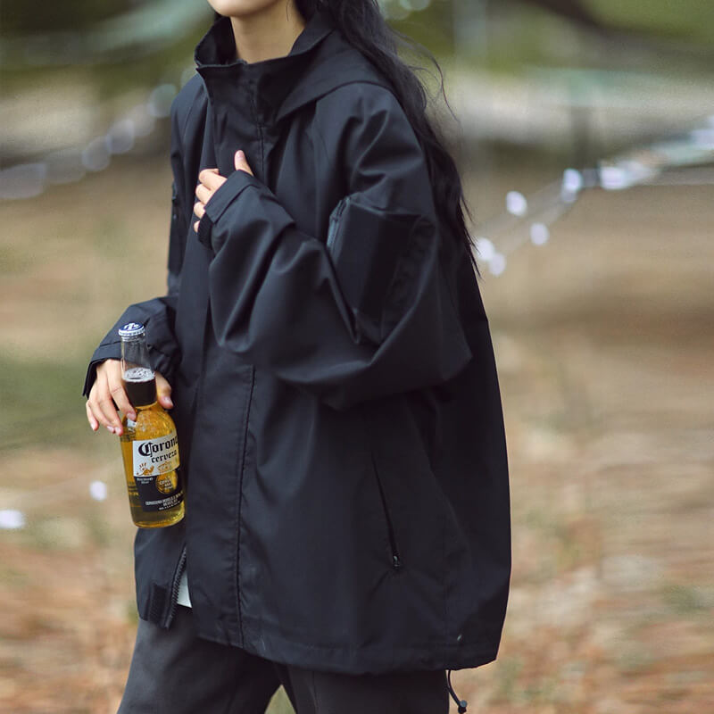 Damen Regenjacke Winddicht Wasserableitend Funktional