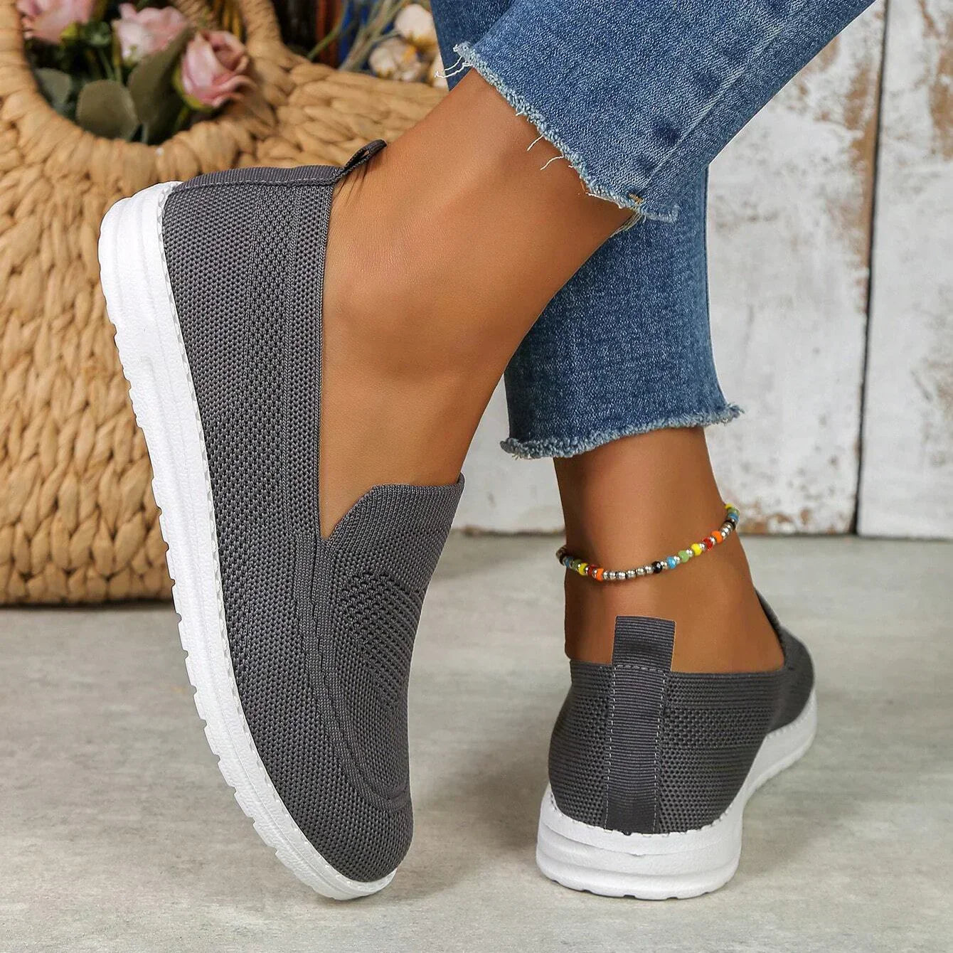 Damen Slip On Sneaker Casual Schuhe