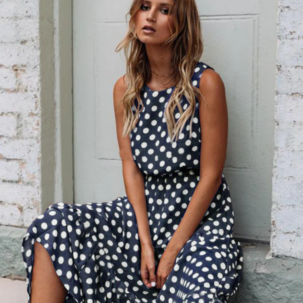 Eveloria Damen Sommerkleid Pünktchen