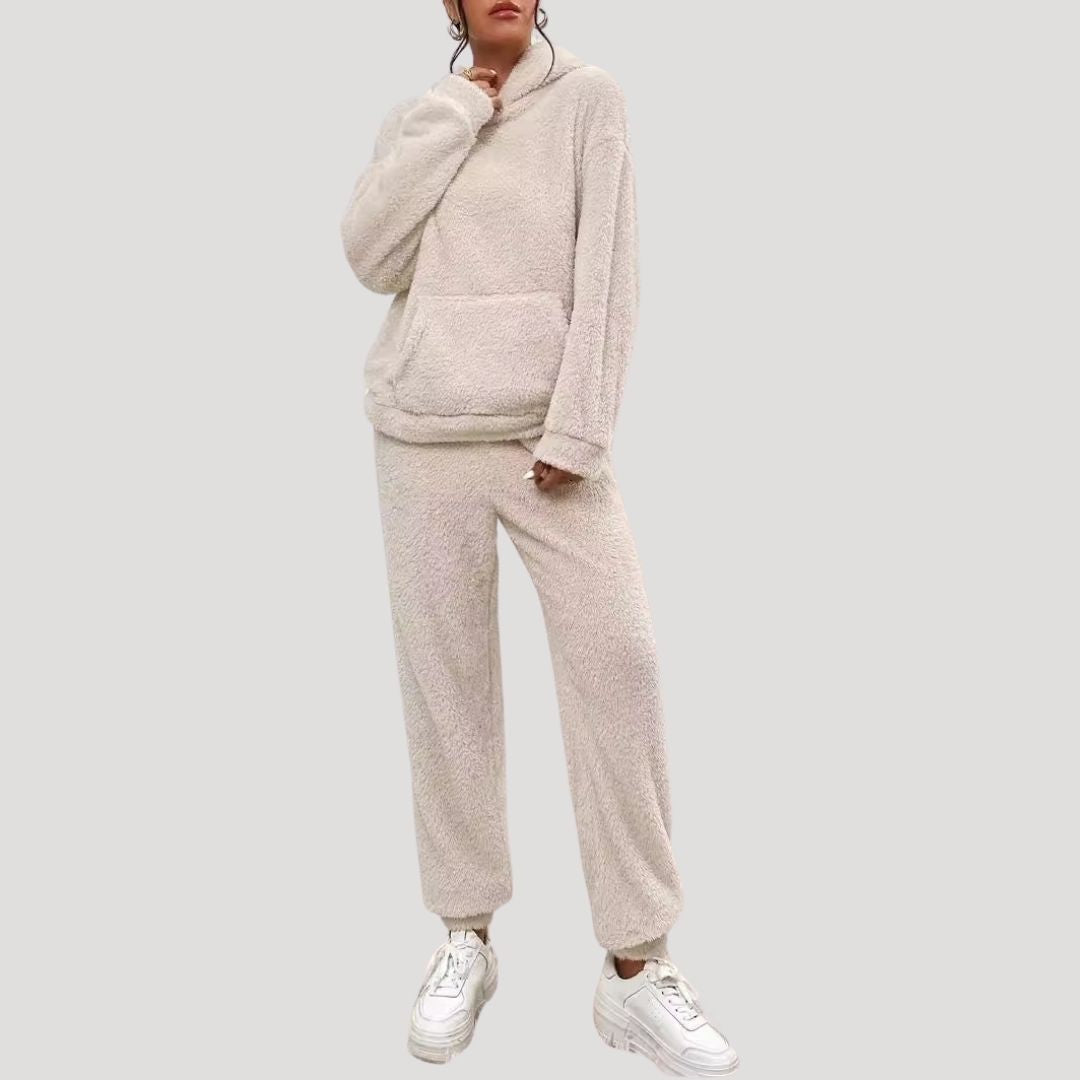 Damen Frühlings Cozy Kapuzen-Loungewear-Set