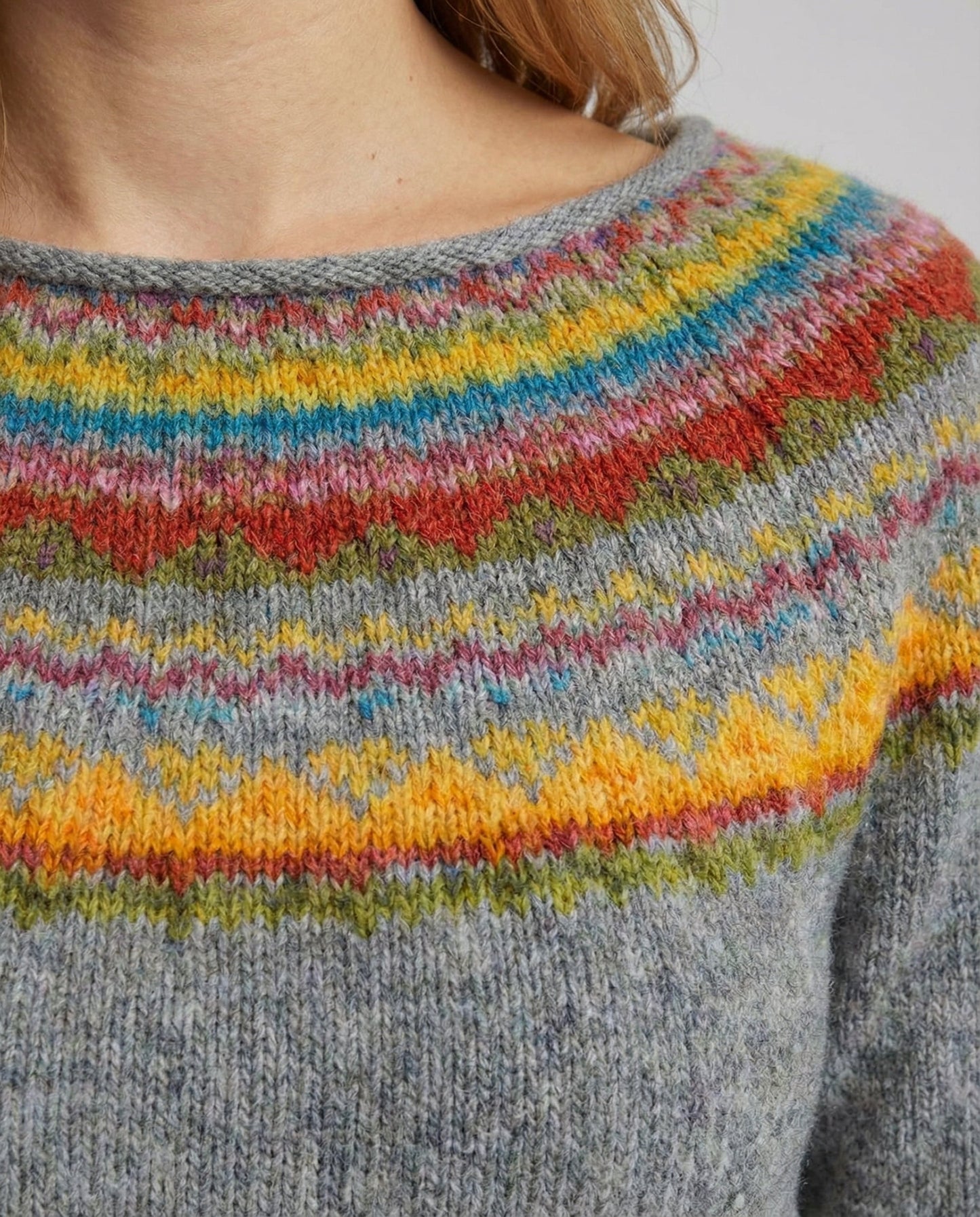 Retro Langarm-Pullover Baumwolle