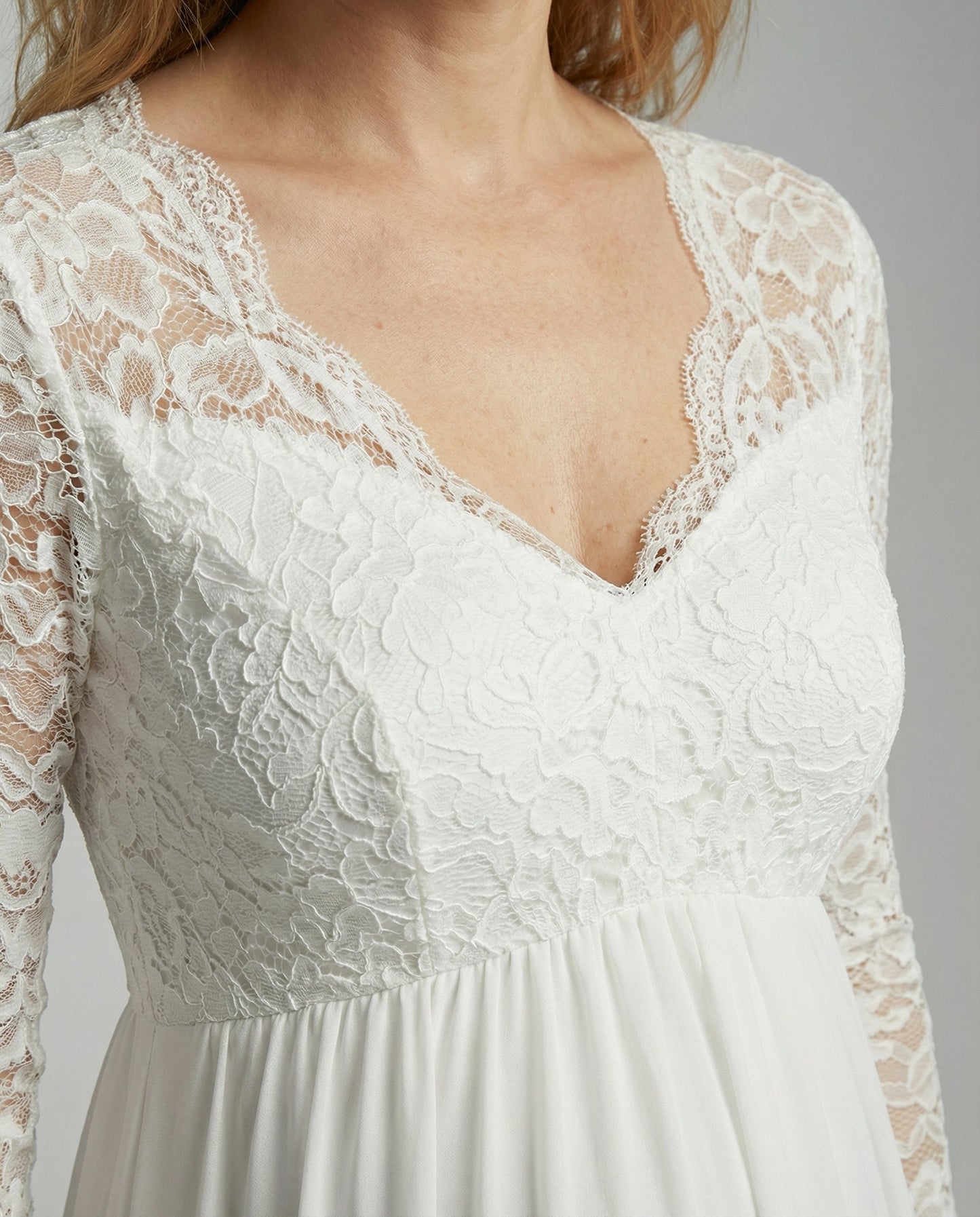 Elegantes Damen Maxikleid Spitze Schwangerenkleid
