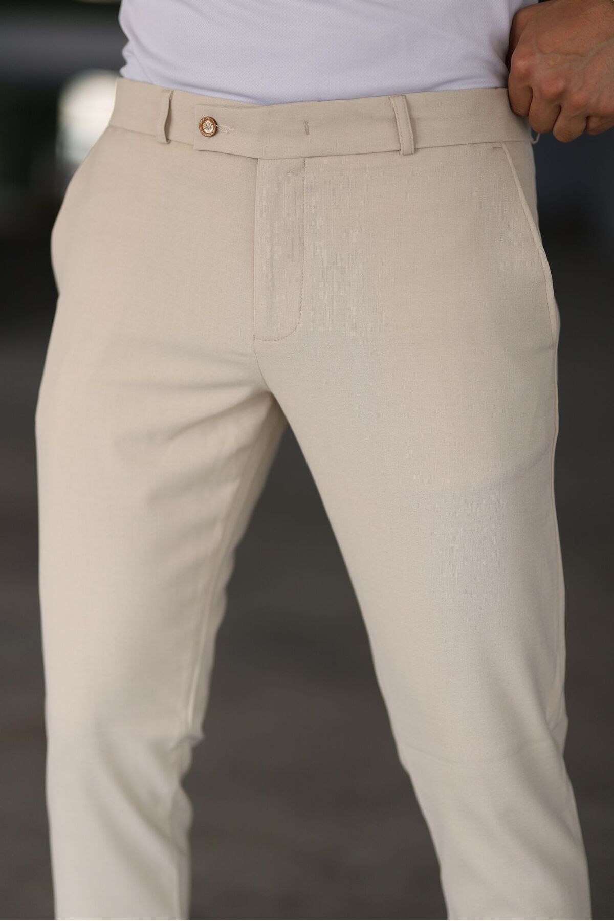 Werner Herren Chinos Slim Fit Beige Hose