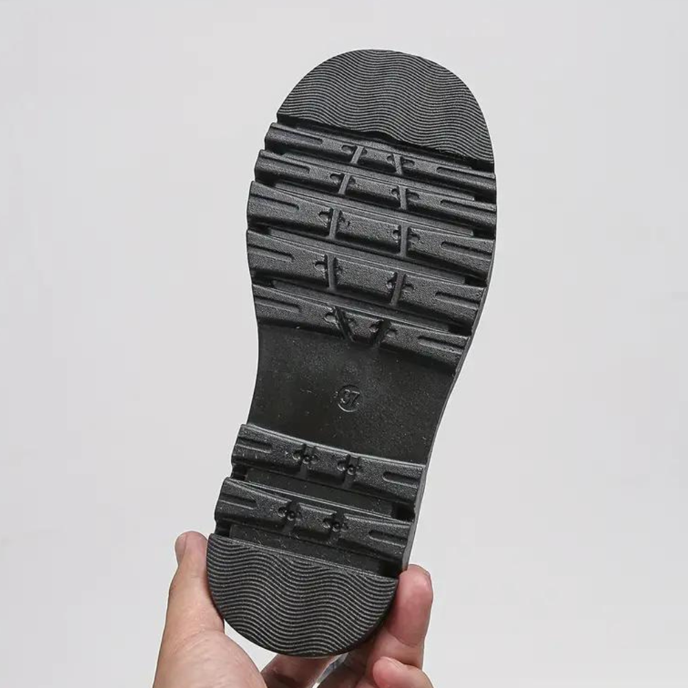 Damen Knöchelstiefel Lederlook Chunky-Sohle