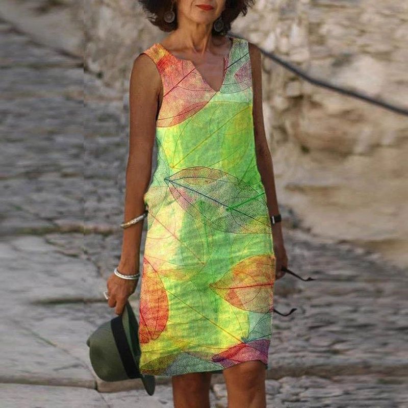 Damen Ärmelloses Sommerkleid Midi