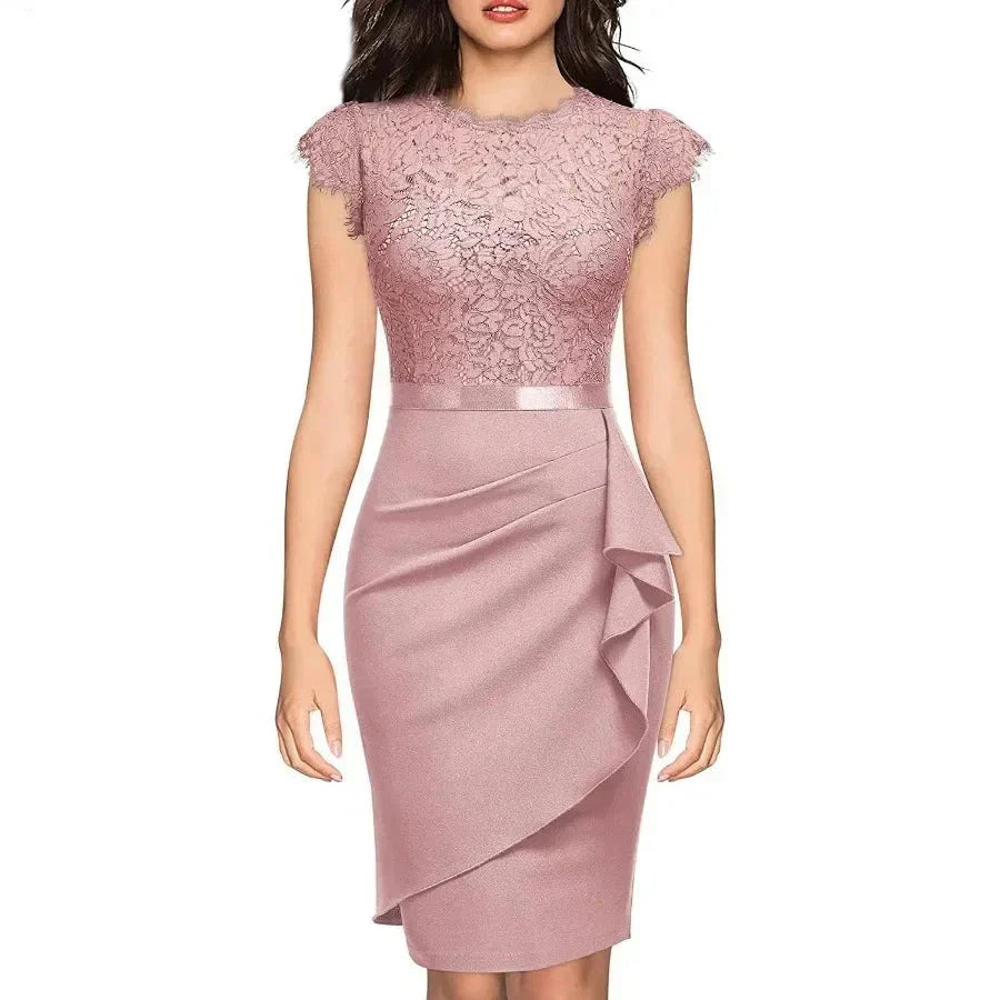 Eveloria Damen Spitzenkleid