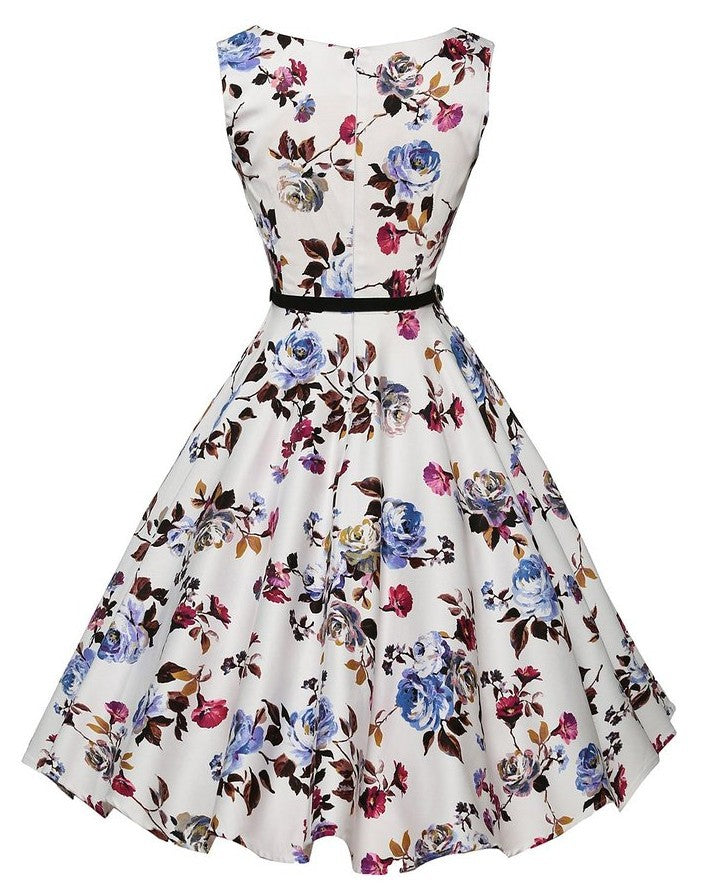 Damen Swingkleid Floralmuster Schwingrock Eveloria