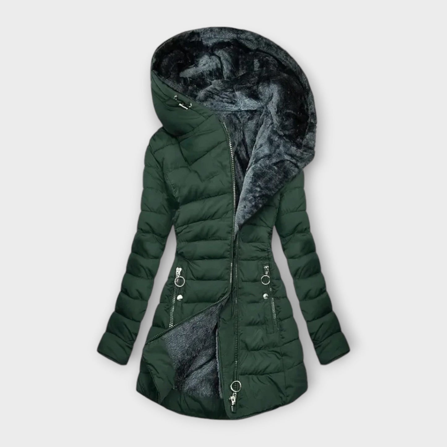 Damen Steppjacke Gefüttert Mit Kapuze