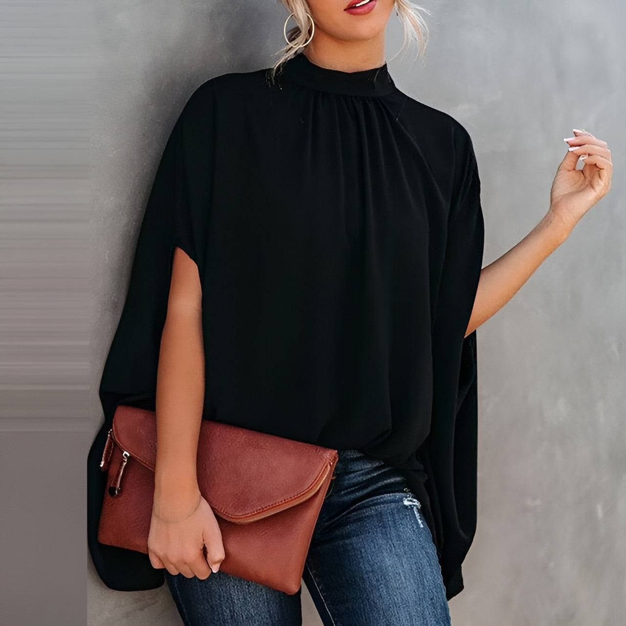 Damen Bluse Elegante Seide Blume Muster