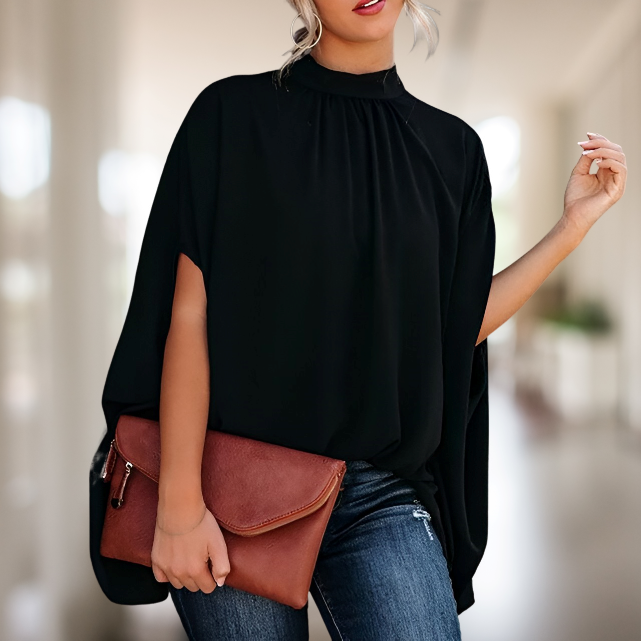 Damenbluse Elegante Seide Feminin Weiß