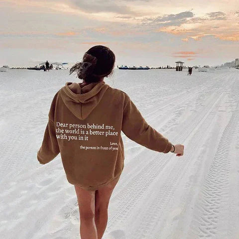 Damen Oversize Hoodie Bedruckt Bequem