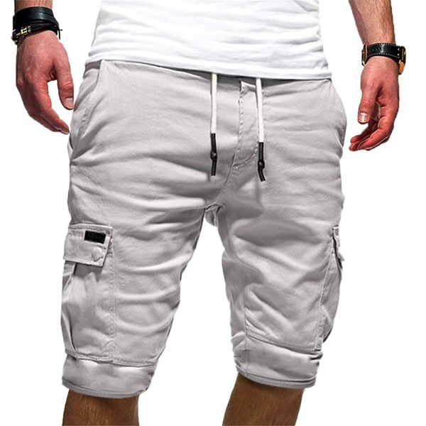 Herren Cargoshorts Lässig Kordelzug Mehrere Taschen