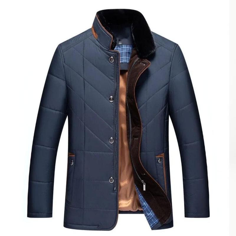 Eveloria Herren Kragenmantel Bequem