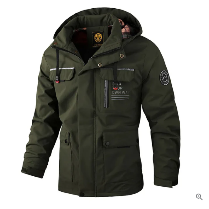 Miles Herren Winterjacke Kapuze Taschen Warm Bequem