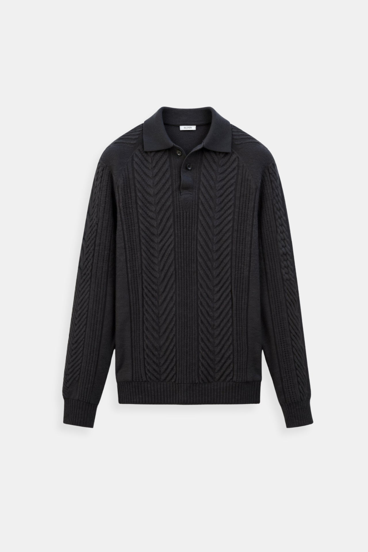 Klassischer Zopfstrick Pullover Damen Polokragen