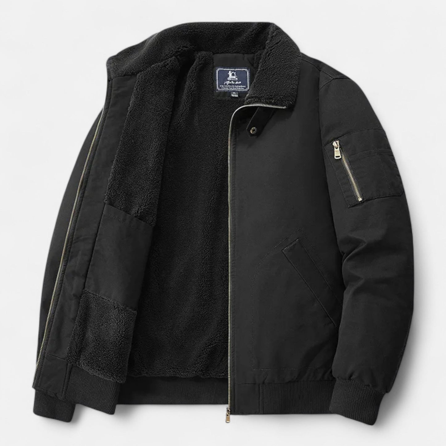 Herren Fleecejacke Baumwolle Reißverschluss
