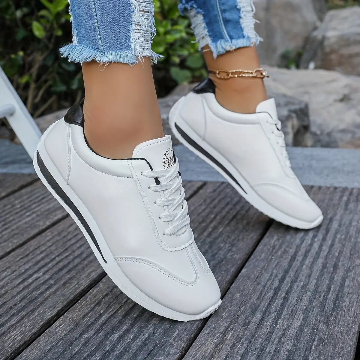 Damen Sneaker Weiß Bequem
