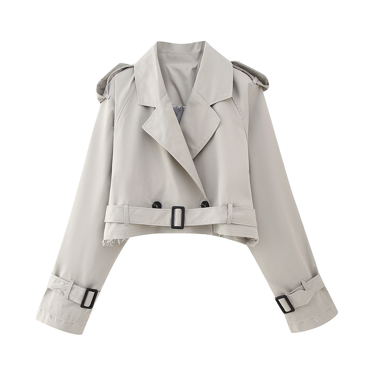 Damen Trenchcoat Kurz Gürtel