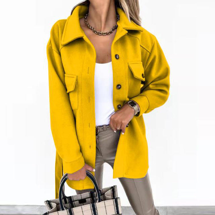 Eveloria Damenjacke Knöpfe Taschen Elegantes Design