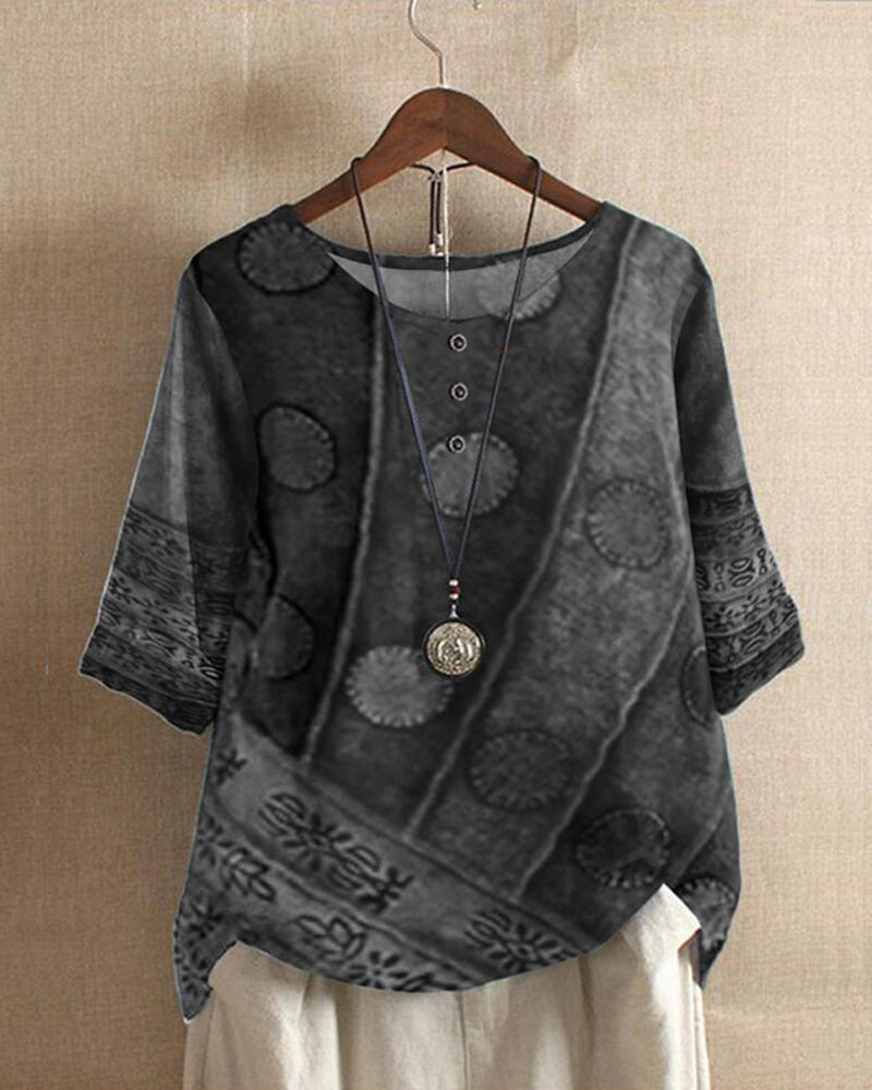 Eveloria Damen Boho Oberteil Vintage-Stil
