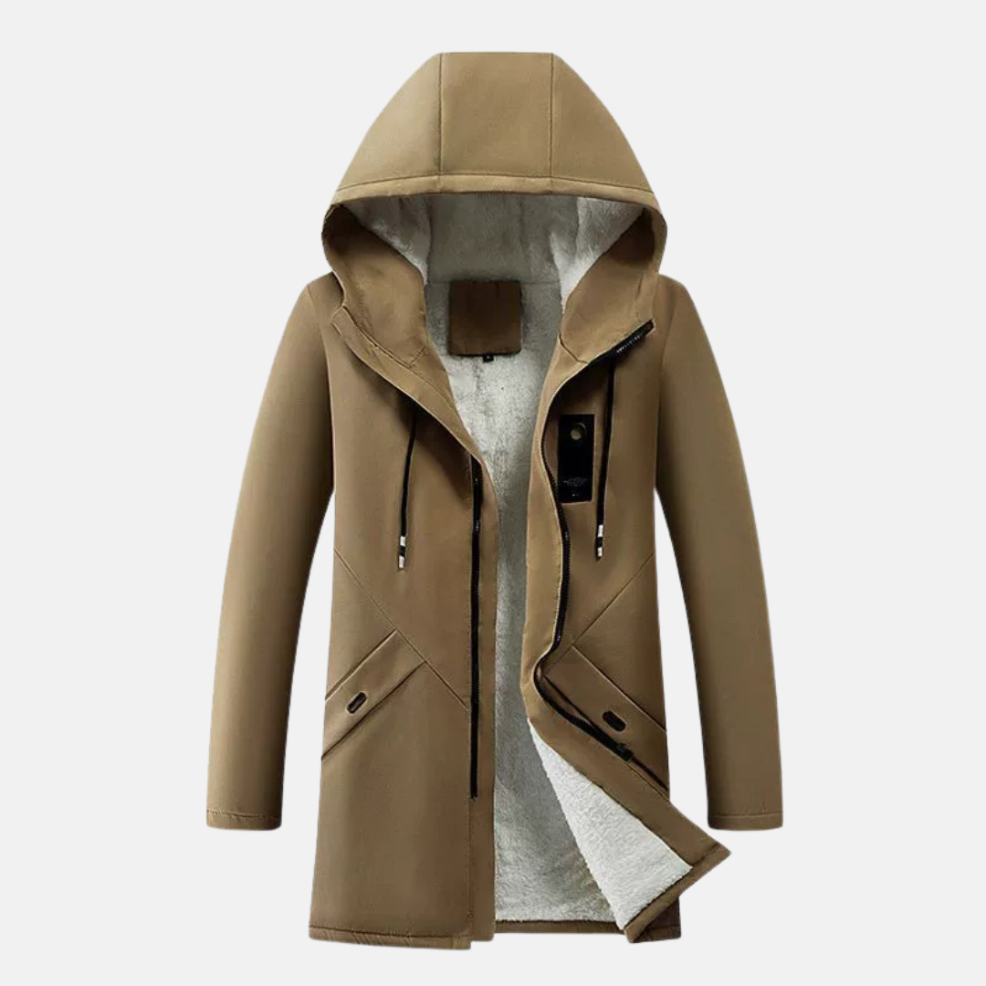 Eveloria Damen Kapuzenjacke Mittellang Fleece Winddicht