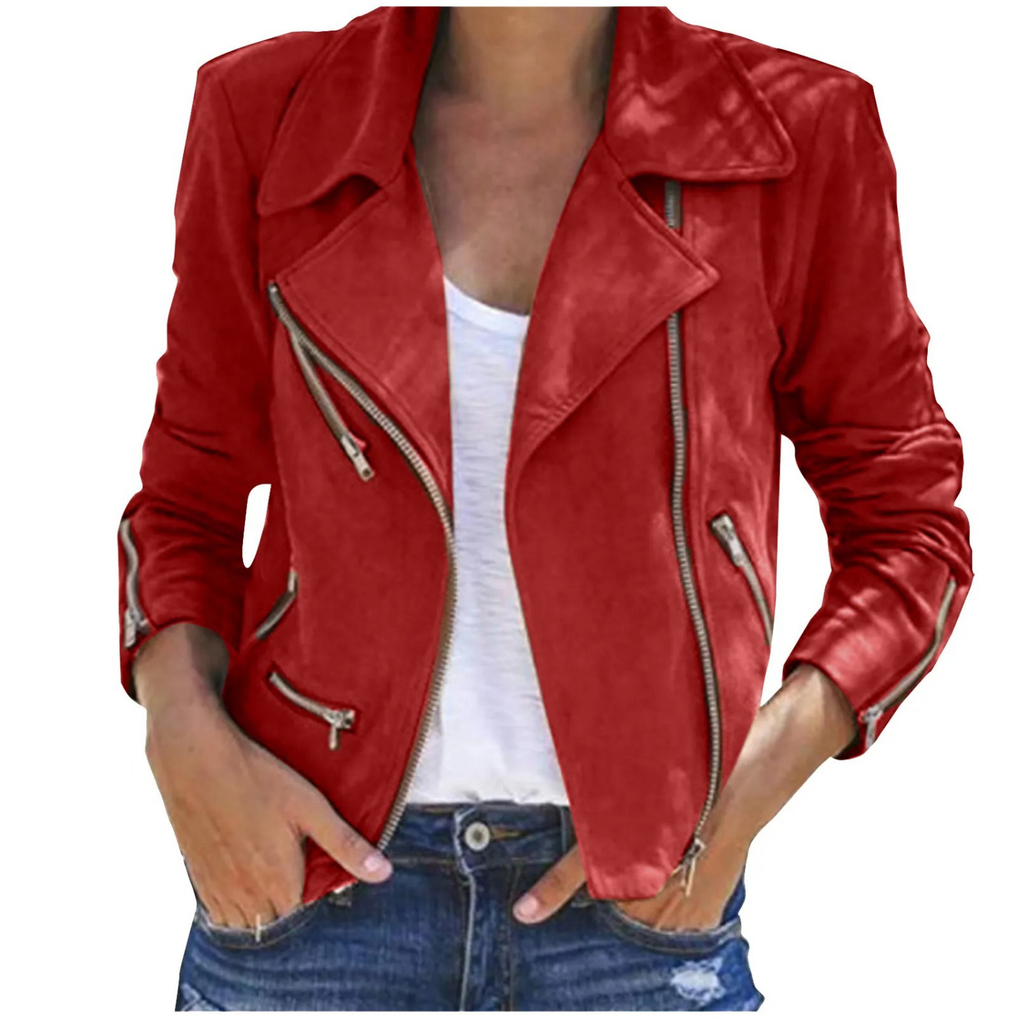 Damen Vintage Jacke Reißverschluss