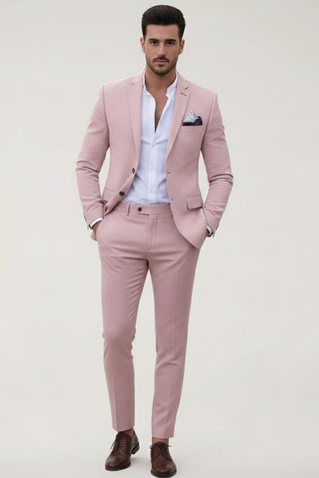 Herren Slim-Fit Zweiteiliger Anzug Frühling Formal