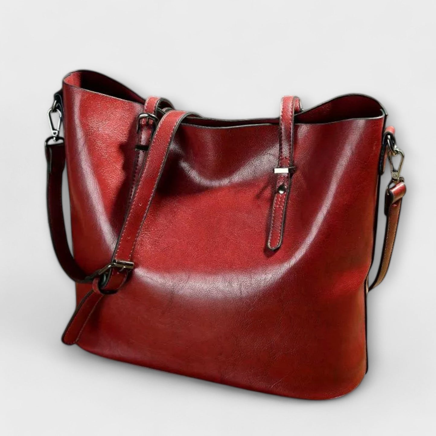 Damen Schultertasche Klassischer Stil Leder Braun
