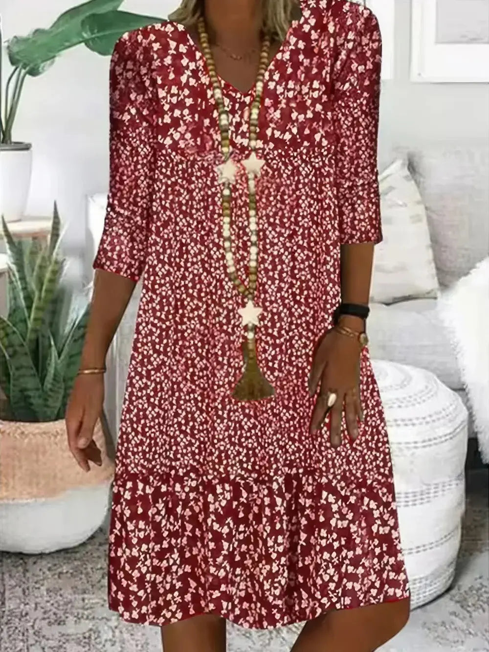 Damen Sommerkleid Blumenmuster