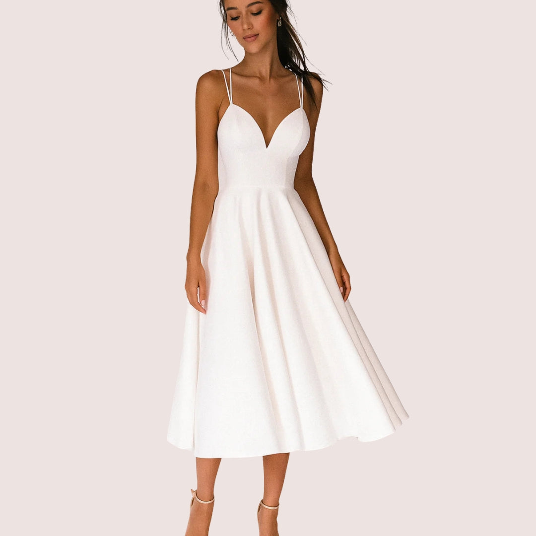 Regine Damen Trägerkleid Midi für Hochzeitsgäste