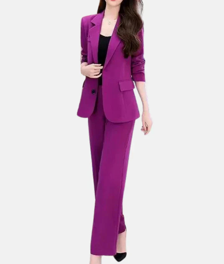 Eveloria Damen Hosenanzug Taillierter Blazer