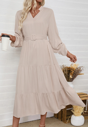 Eveloria Damen Midi-Kleid Langärmlig mit Dinnerjacket