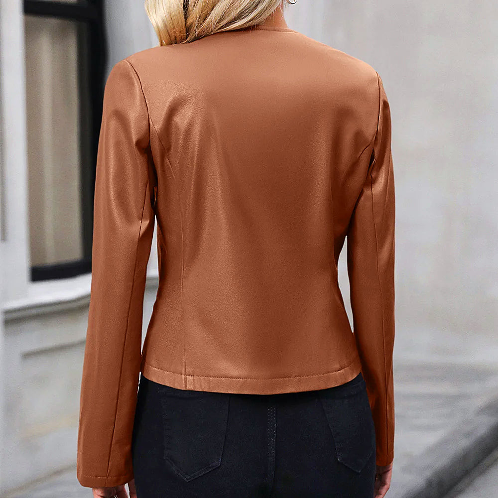 Moderne Damen Kurzjacke Reißverschluss Vielseitig