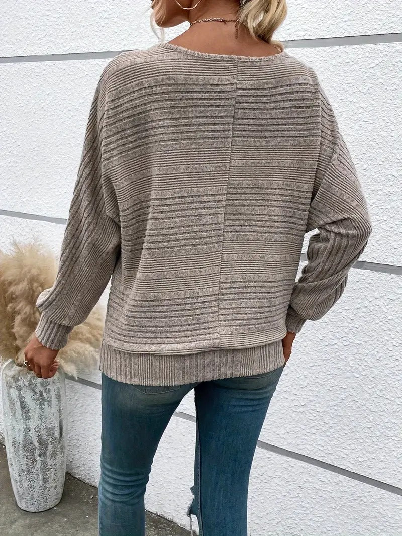 Eveloria Damenbluse Fledermausärmel Rundhals