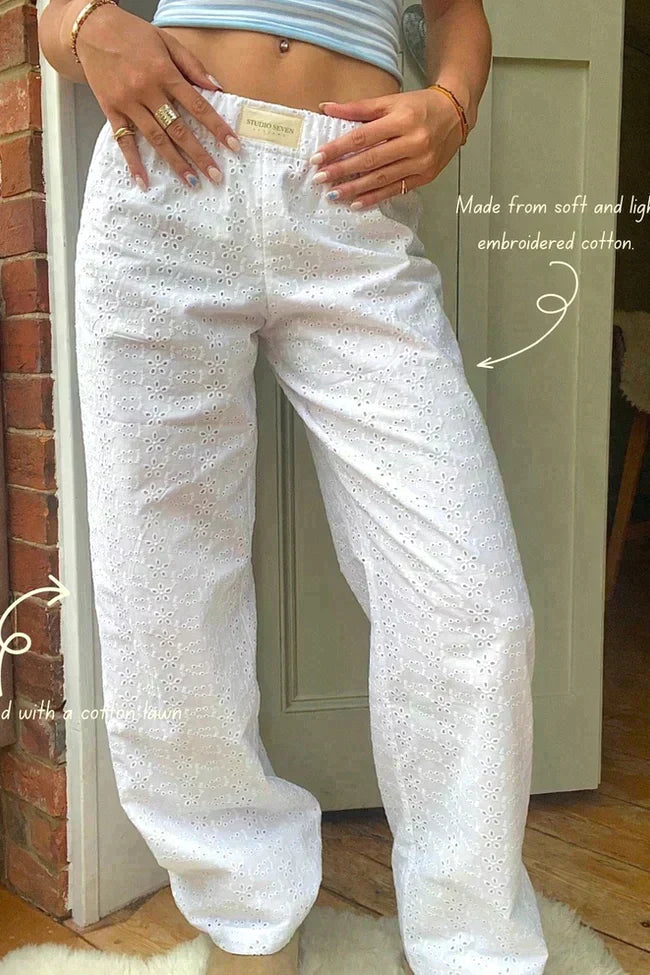 Eveloria Damenlose Hose Gestreift Elastisch
