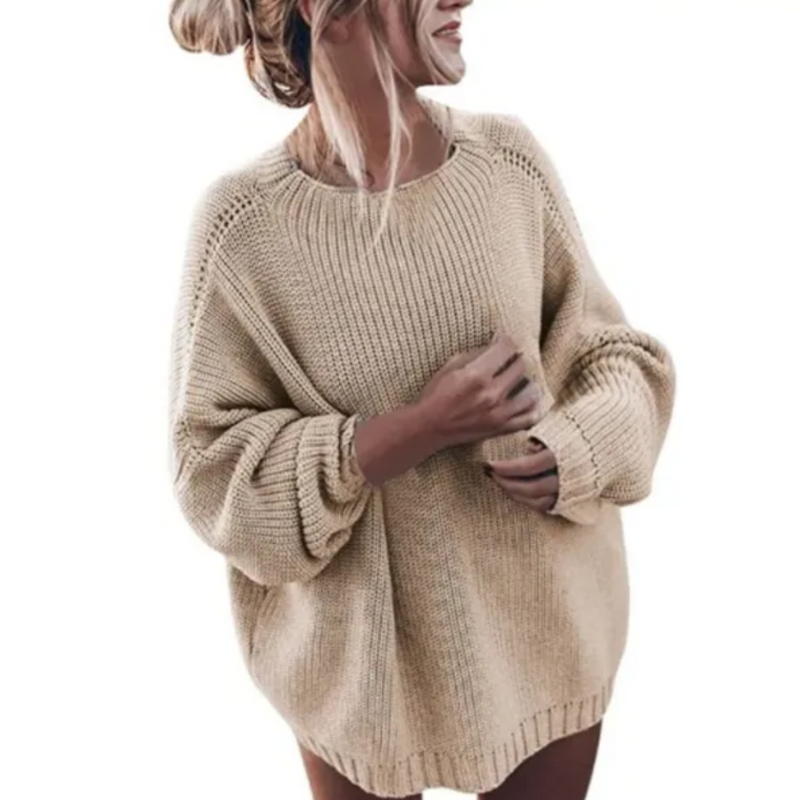 Eveloria Damen Strickpullover Grobgestrickt