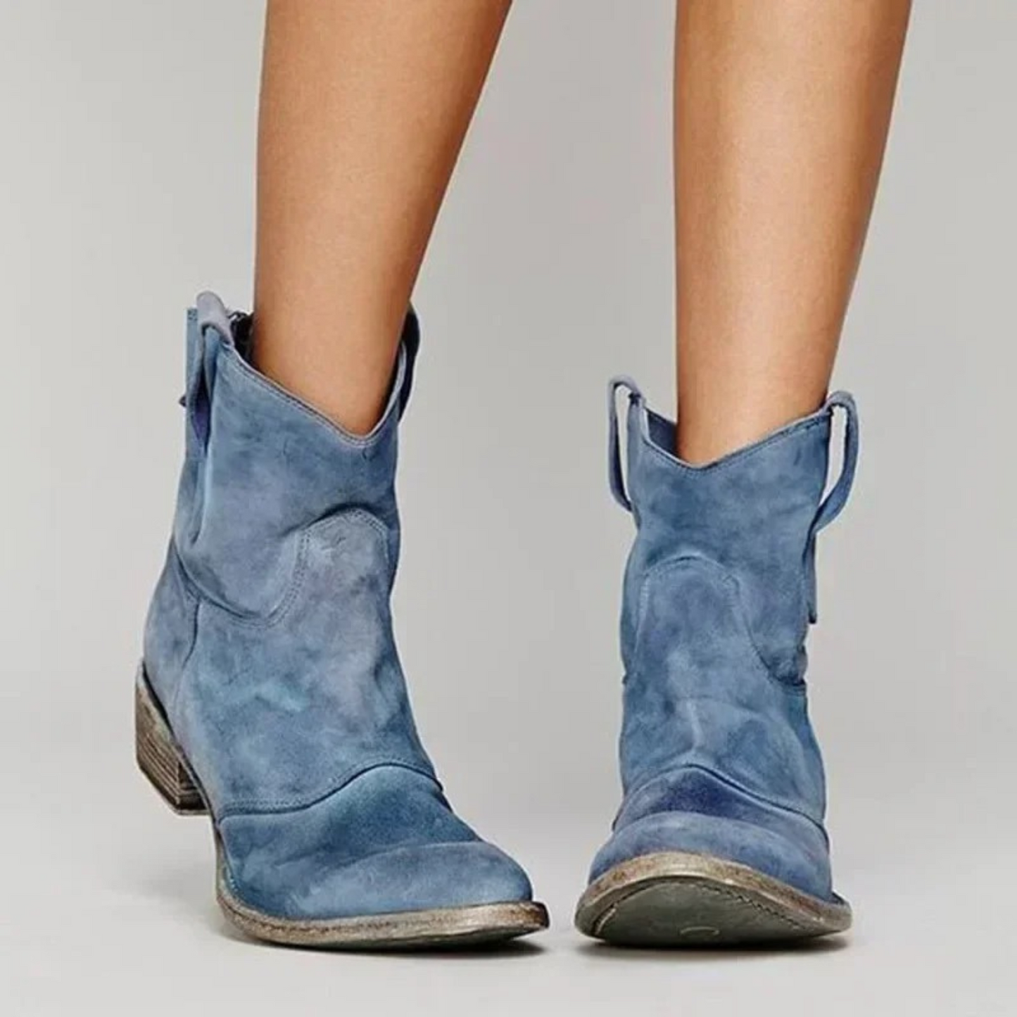 Damen Stiefel Wildleder Mittlerer Schaft Spitz Western-Design