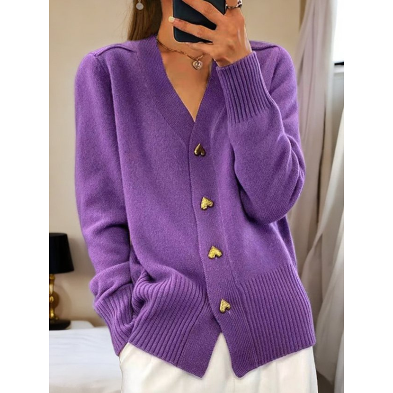 Damen Bluse Mit Herzknöpfen