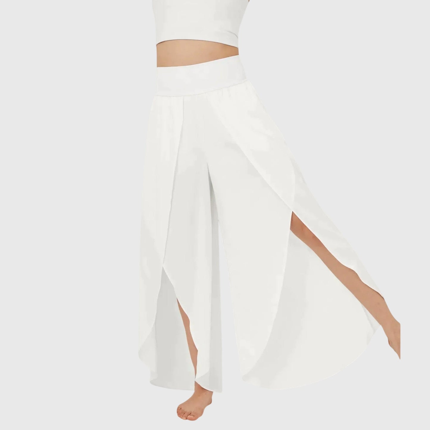 Damen Boho-Hose Weit geschnitten mit Schlitzdesign