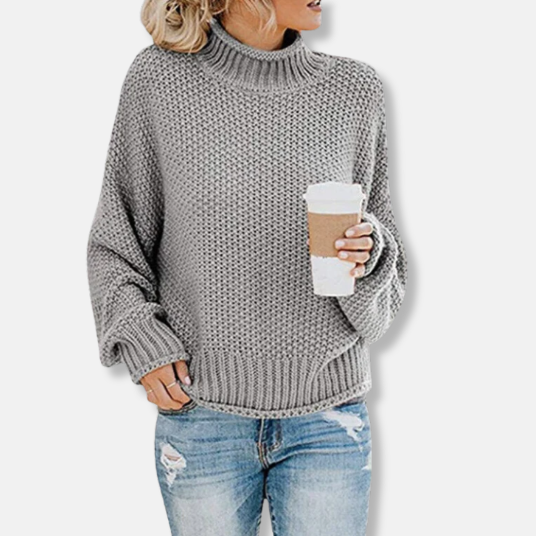 Eveloria Damen Oversized Pullover Wollmischung Grobstrick