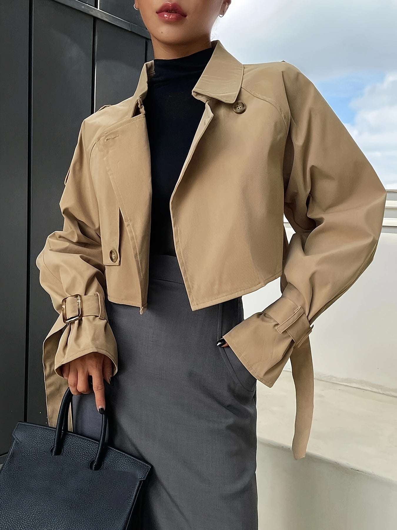 Damen Kurz-Trenchcoat High-Fashion