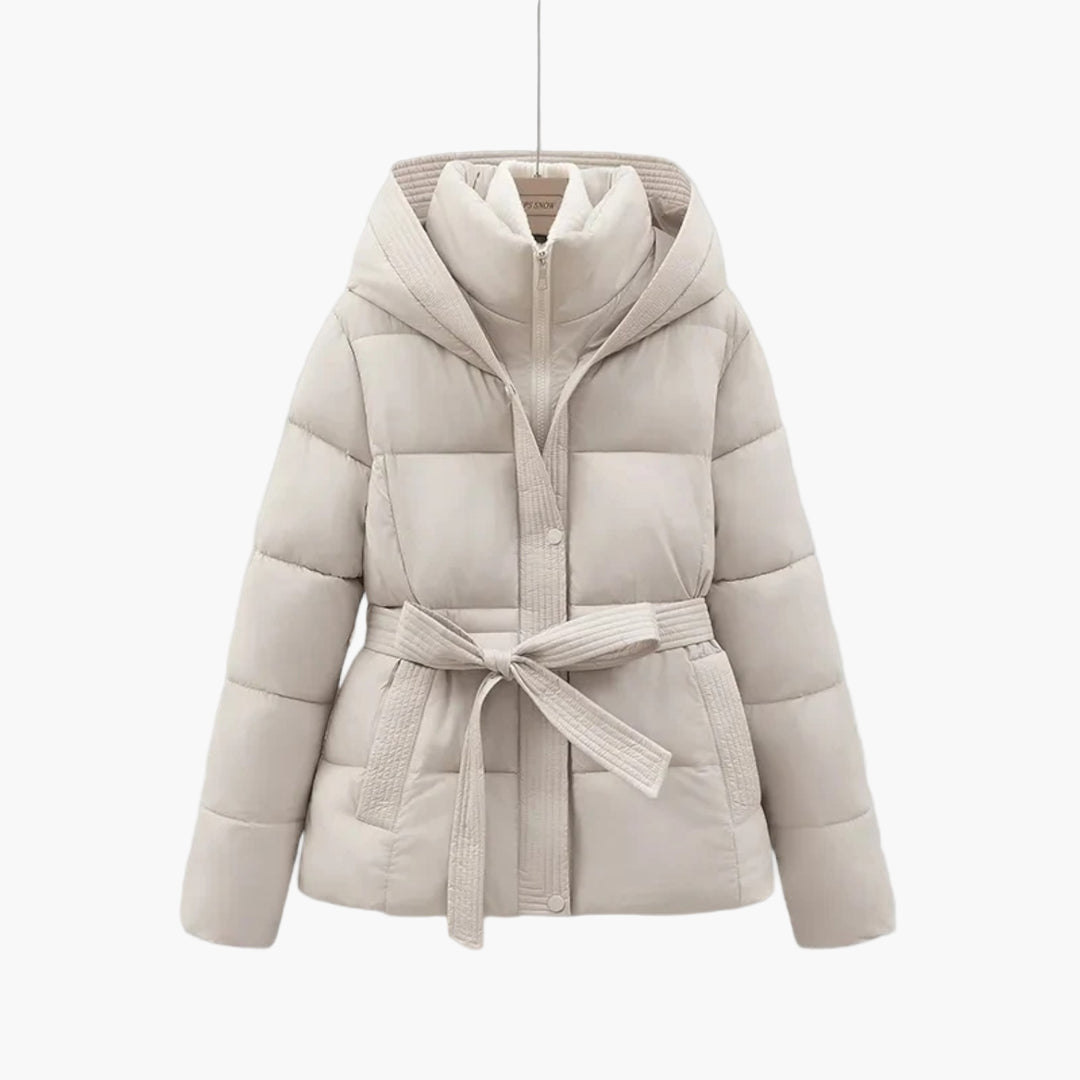 Damen Winterpufferjacke Isabella Mit Gürtel Warmes Futter