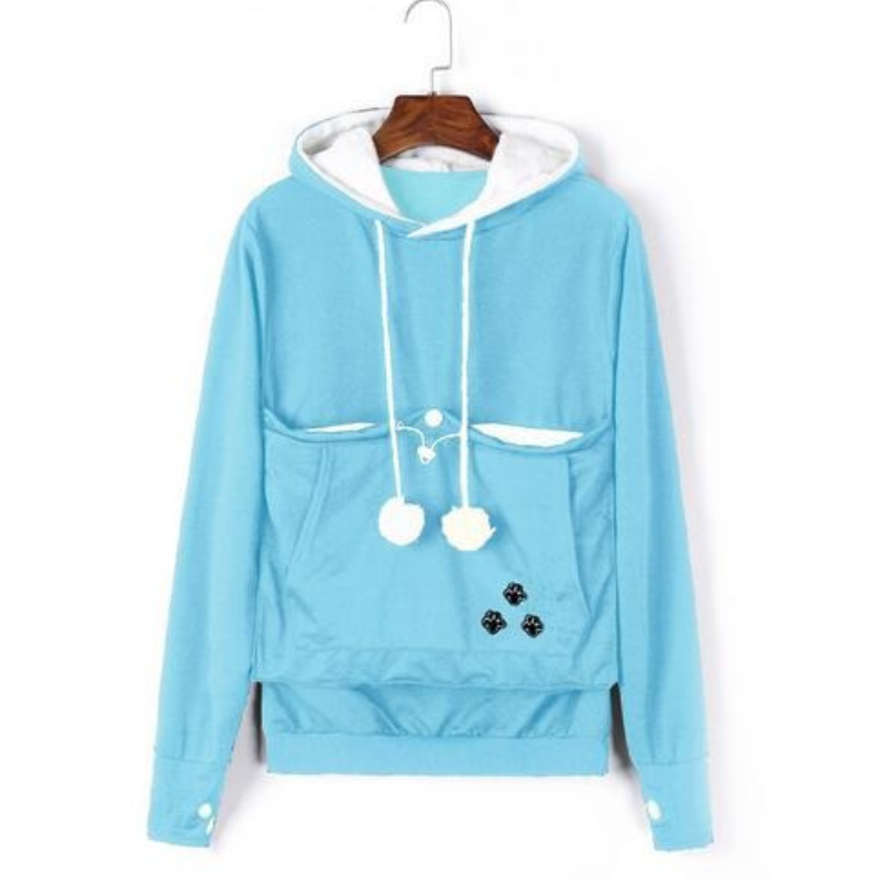 Eveloria Damen Hoodie Pullover mit Kapuze und Katzentasche