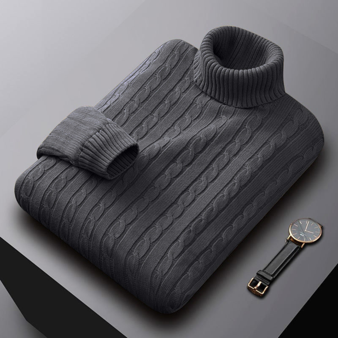 Herren Kaschmir-Pullover Rollkragen Eleganz