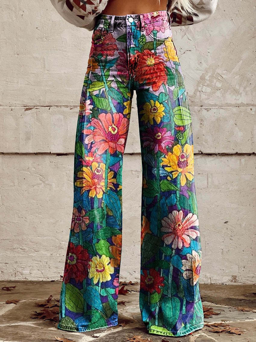 Damen Baggy Jeans Hohe Taille Weites Bein